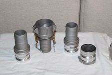 NOS 4 Aluminum Fire Hose Couplers Inserts for 2" Hose