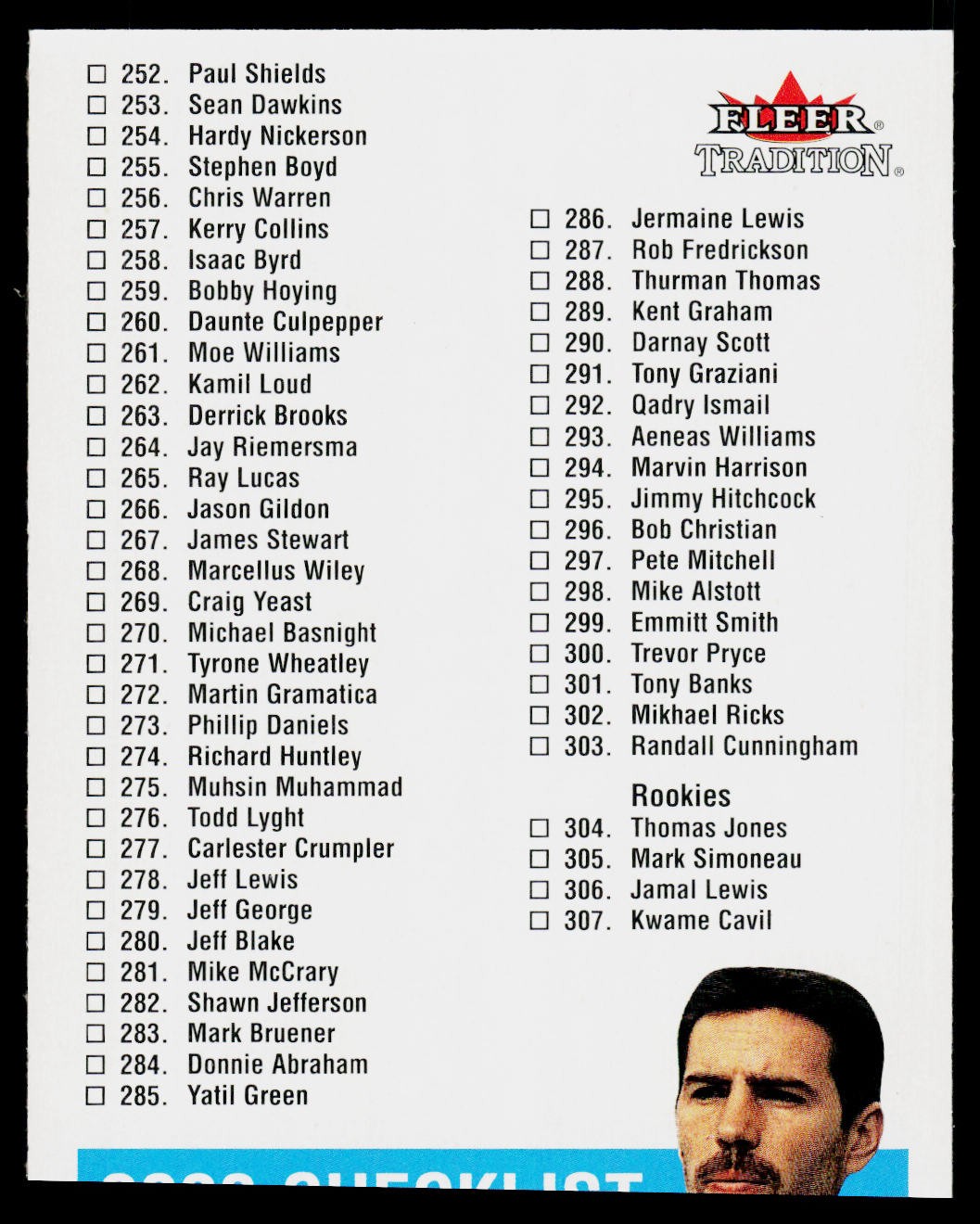 2000 Fleer Tradition #399 Checklist: 252-371