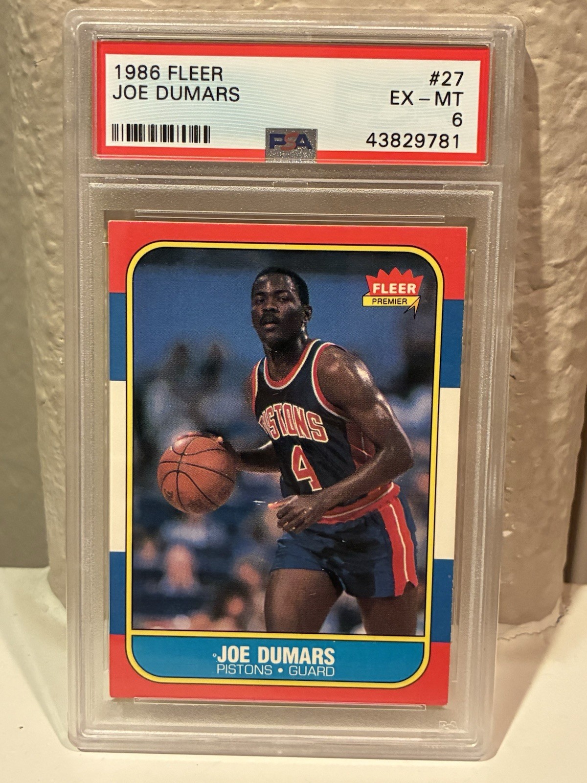 1986-87 Fleer #27 Joe Dumars Detroit Pistons PSA 6