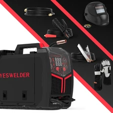 YESWELDER  160A MIG Welder 110V/220V Dual Voltage with welding helmet&gloves