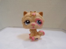 Littlest Pet Shop~#2304~Perro Cachorro~Chow Chow~Beige Rosa Marrón~Ojo Punto Azul