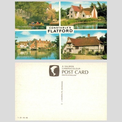 Postkarte - Constable's Flatford Multi-View Willy Lott's Cottage Mill UNBESENDET