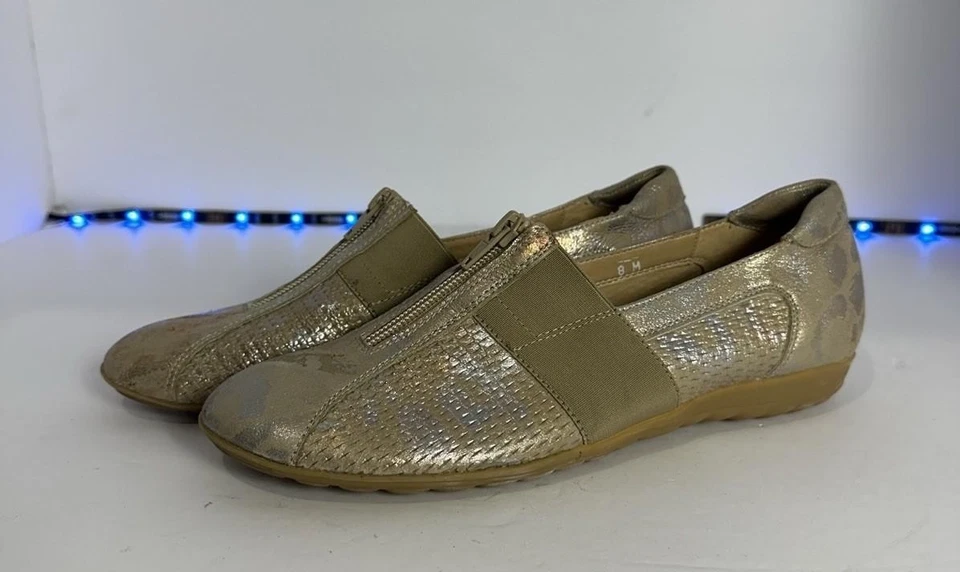 Sesto Meucci Bardon Platino Arrack Cuero Cremallera Frontal con Suela de Goma Tono Dorado  Foto 3 de 4