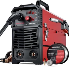 ARCCAPTAIN 130A MIG Welder, 110V Flux Core Welder/Lift 130A, Red+black 