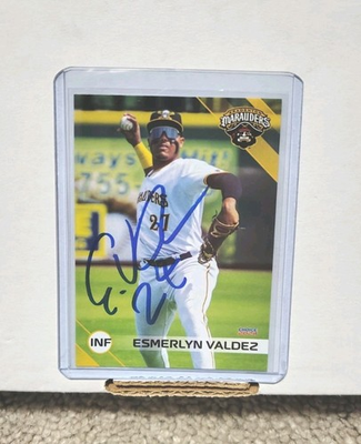 #ad #ad Esmerlyn Valdez Signed IP 2024 Bradenton Marauders Rc Rookie Card Auto Autograph $19.94