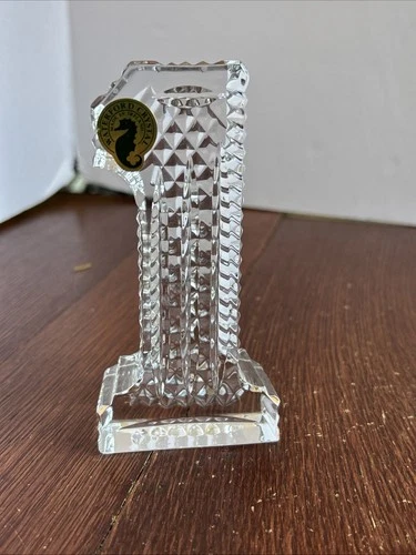 Waterford Crystal Number 1 Paperweight Figurine Vintage 5 1/8" Ireland Excellent