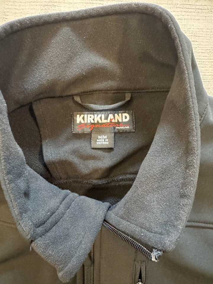 Kirkland Signature Jacket Mens Medium Black Softshell Full Zip Fleece Lined - Image 2 of 4