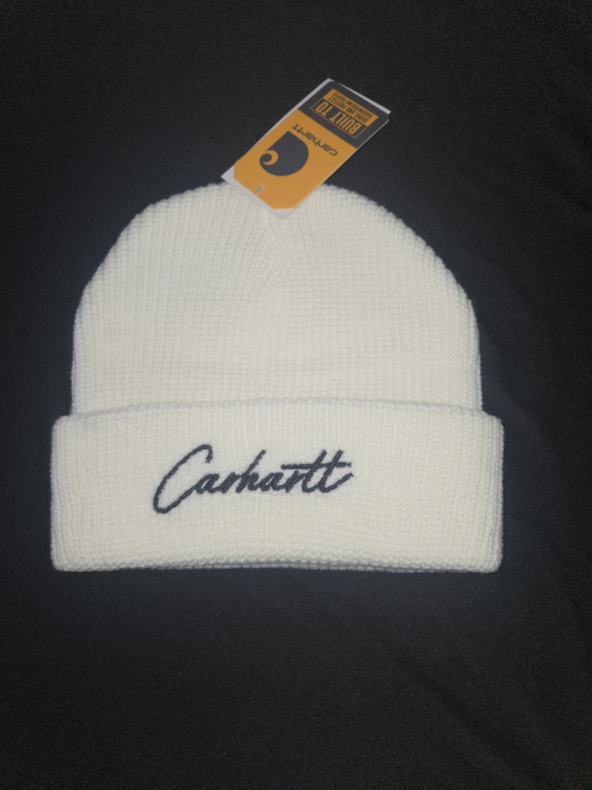 Carhartt White Solid Winter Knit Beanie Hat Men's One Size Men's Accessories