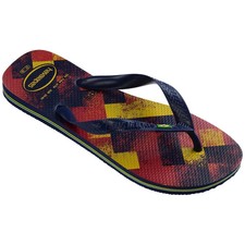 Image of Havaianas Mens Hav Brasil Fresh Black Leaf Flip Flops / UK6/7 EU41/42