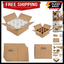 Durable 4 Set Moving Boxes with Foam Pouches and Dividers Safe for Kitchenware