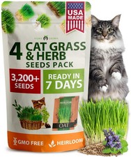 3200 PCS Indoor Cat Grass Seeds Refill NonGMO Oat Alfalfa Fast Growing Kit