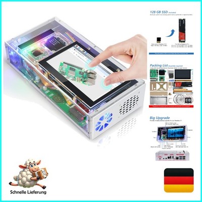 Hochleistungsfähiges Computer Case Kit für Raspberry Pi 5 mit 128GB SSD Speicher