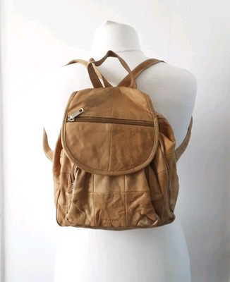 Le Sac Noir Leder Rucksack hellbraun Patchwork butterweich Tasche Boho 
