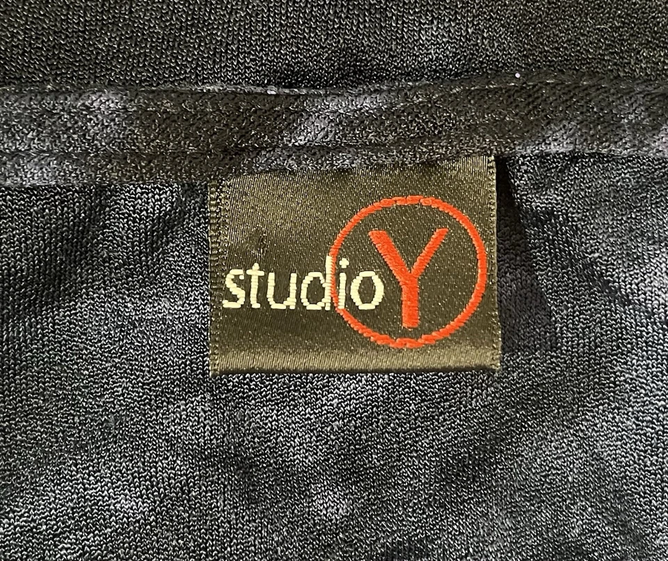 De Colección 90’s Studio Y Azul Brillo Abstracto Remolino Delgado Cuello Barco Cami Top Para Mujer’s L Foto 4 de 4