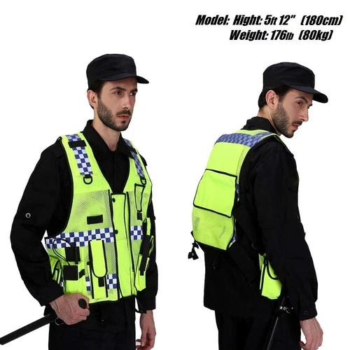 HYCOPROT Reflective Safety Security Vest, High Visibility Mesh Adjustable image 7