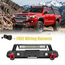 Stubby Front Bumper Guard W Winch Plate Led Light For 2016-2023 Toyota Tacoma