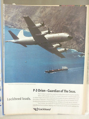 5/1995 PUB LOCKHEED P-3 ORION NAVY ASW MARITIME PATROL FLUGZEUG ORIGINAL ANZEIGE