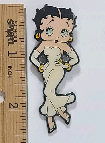 Betty Boop Magnet Standing Arms on Hips Pose Tan Cream Dress 1998 Metal 2.5" - Picture 7 of 8