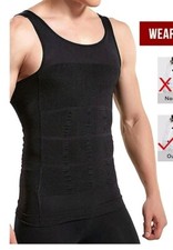 BNWT MEN SLIMMING BODY SHAPER BELLY TUMMY CONTROL COMPRESSION VEST SIZE: XXL