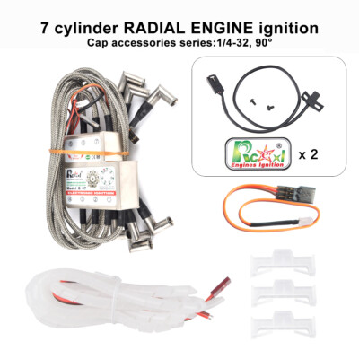 RCEXL 7 cylinder W/ Sensor RADIAL Engine Ignition for NGK ME-8 1/4-32 90 degree