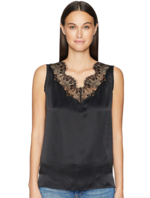 ESCADA Black Sport Nanty Lace Inset Sleeveless Top Women's Size 40 L58046