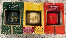NEW Yankee Candle 7 Oz Jar Holiday Gift Set Of 3 Christmas Candles