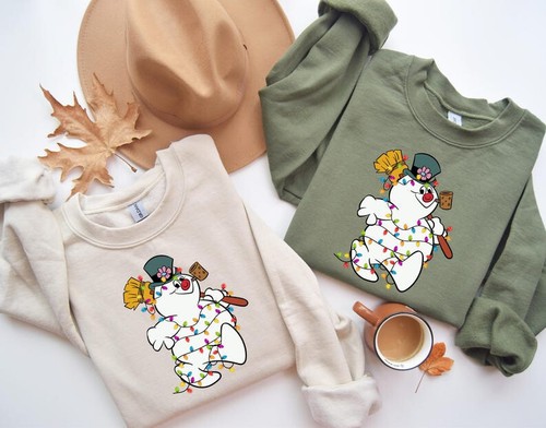Cute The Snowman Christmas Light Sweatshirt, Merry Christmas Shirt Gift Women