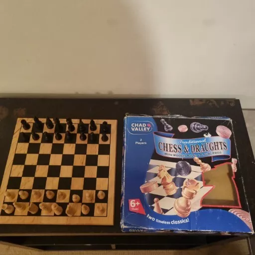 Buy Chad Valley Wooden Chess and Draughts Board Game, Board games