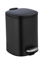 Wenko Treteimer Alassio Schwarz Stahl Anti-Finger-Print Easy-Close 5L Kompakt