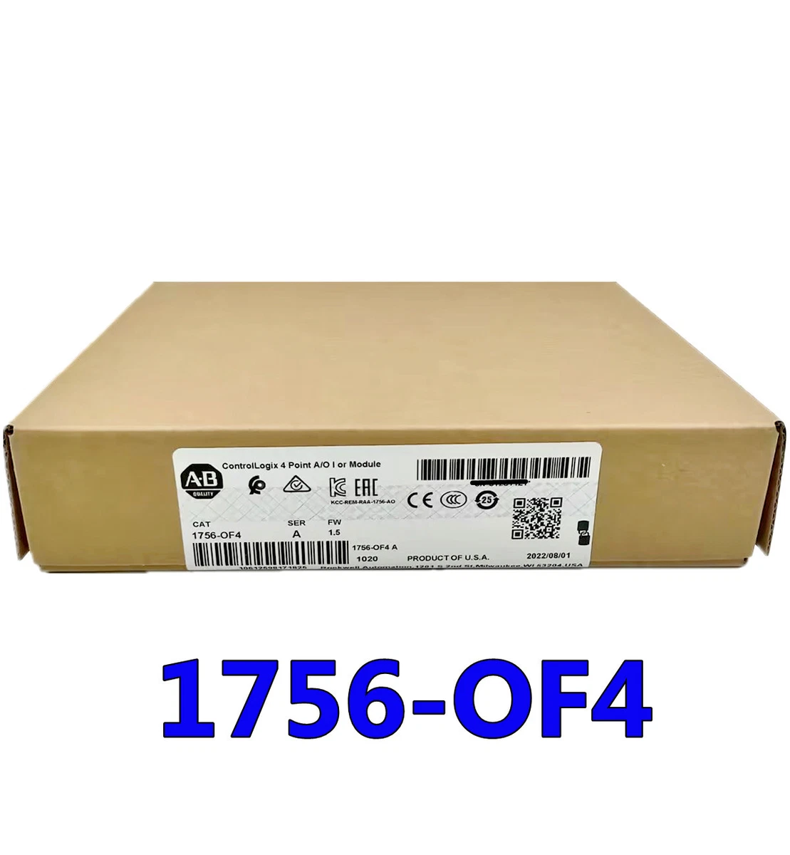 2022 NEW Factory Sealed Allen-Bradley 1756-OF4 ControlLogix 2022 NEW Factory Sealed Allen-Bradley 1756-OF4 ControlLogix