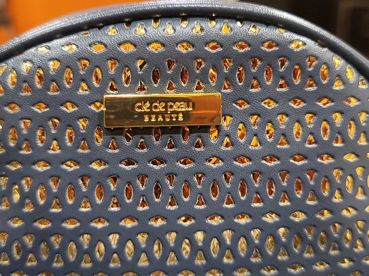 Cle De Peau Beaute Limited Edition Navy Blue Gold Cosmetic Bag +