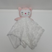Baby by Bon Bebe Pink Owl Lovey White Swirl Rosette Plush Security Blanket Toy