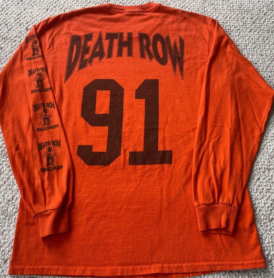 VTG DEATH ROW RECORDS West Coast 1990's Hip Hop orange long sleeve