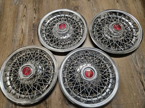 1980 1981 PONTIAC BONNEVILLE FIREBIRD 15" Wire Wheel Hubcaps Set of 4 OEM GM - Picture 3 of 14