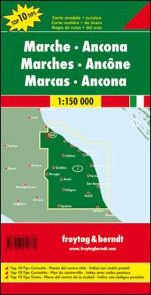 Thumbnail - Marken - Ancona 1 : 150 000 | Top 10 Tips | (land-)karte | Deutsch |