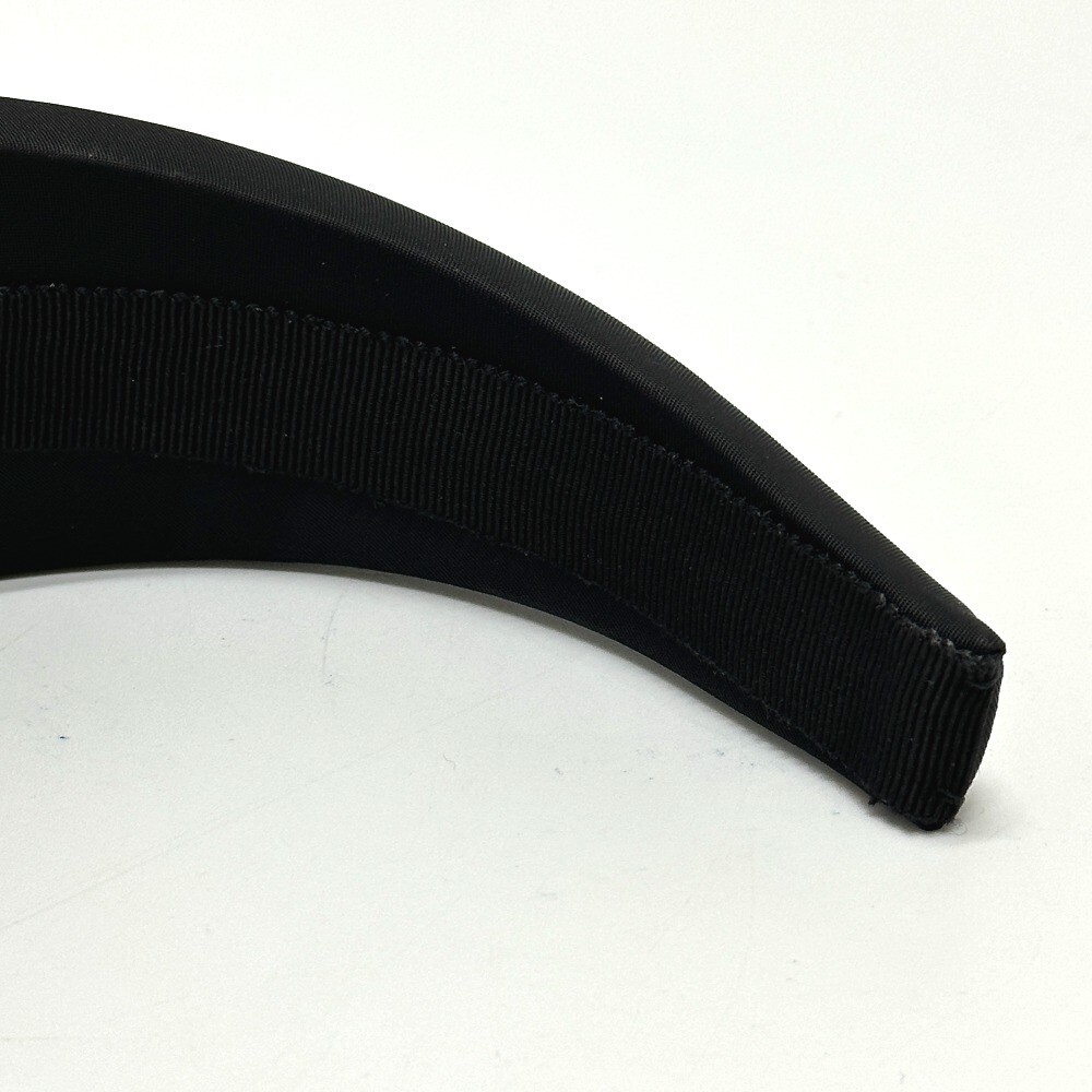 PRADA Triangle logo hair accessory Hair band head band Nylon Black