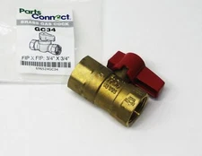 Brass Gas Cock Ball Valve 3/4" FIP Shut Off Valve