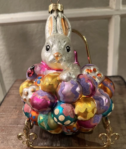 Christopher Radko Ornament Spring Bunny Easter Eggs Retired 1996