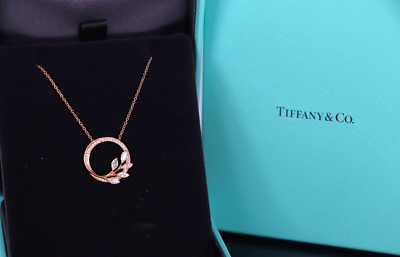 $8,300 Tiffany & Co Victoria 18k Rose Gold Marquise Diamond Vine