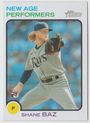 2022 Topps Heritage New Age Performers #NAP19 Shane Baz - Tampa Bay Rays