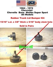 1964 1972 Chevelle Malibu SS Trunk Lid Rubber Bumper Kit USA