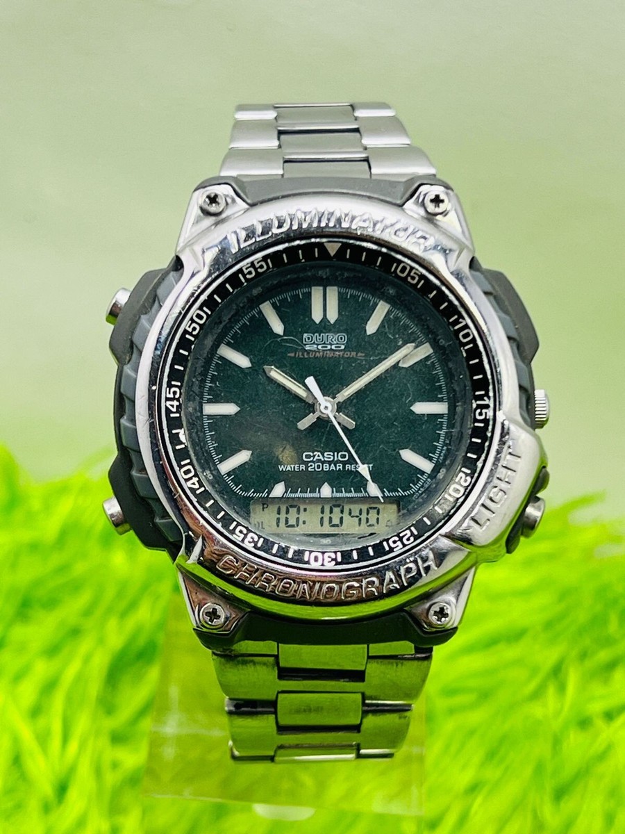 Vintage Casio DURO 1320 DRO-202 Analog/Digital Diver's Wristwatch