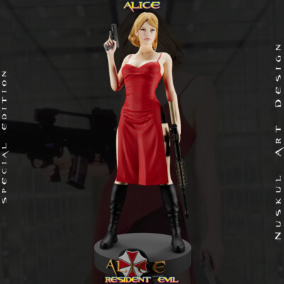 Alice Resident Evil resin scale model kit unpainted 3d print