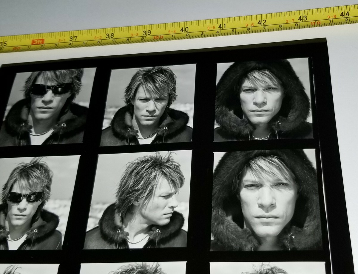 JON BON JOVI BLACK & WHITE CONTACT SHEET PROOF PHOTO BW ROCK