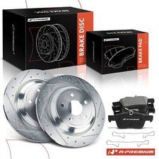 A-Premium Drilled Brake Rotors + Brake Pads Rear for Ford Escape Lincoln Corsair
