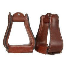 Tough1 Wide Leather Covered Stirrups