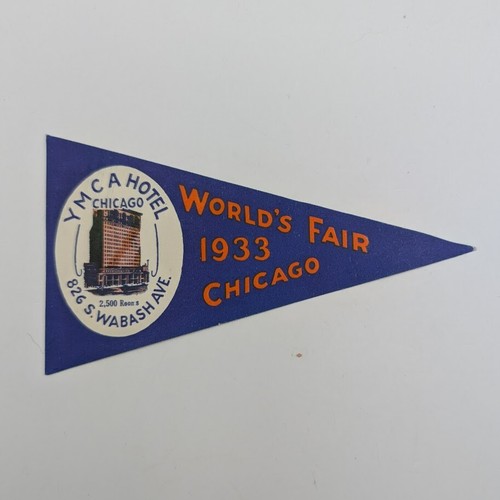 1933 World's Fair Chicago - Unused 4½" YMCA Hotel Luggage Label