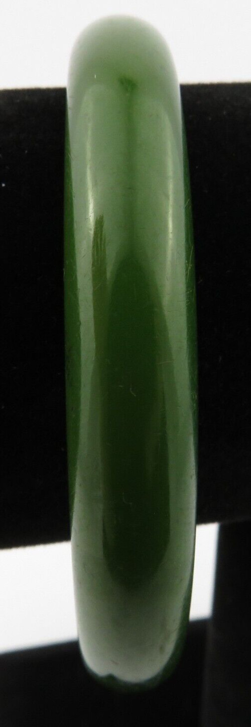 Vtg. Dark Green Solid Bakelite Bangle Bracelet Re… - image 11