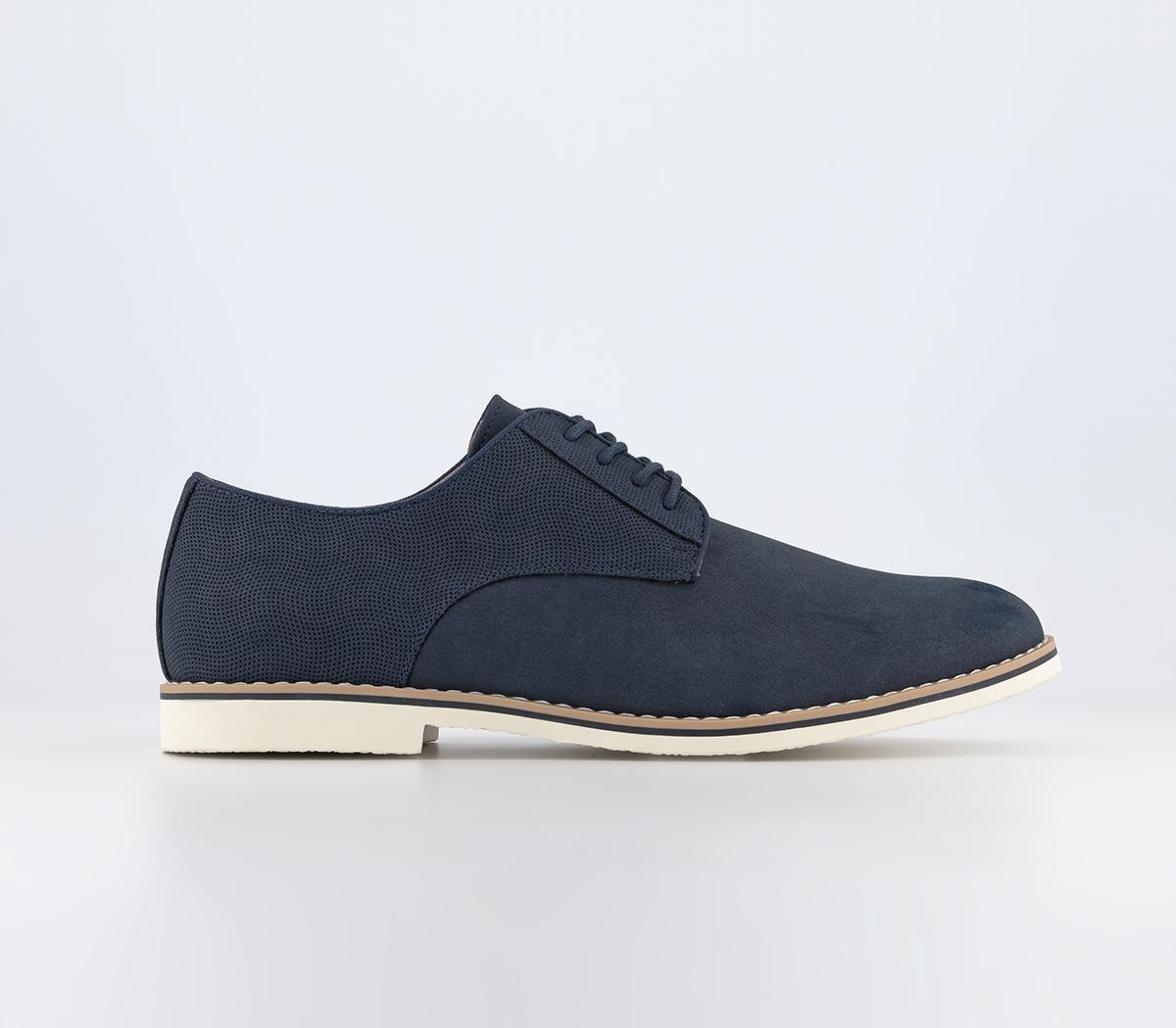 SAOLA Scarpe derby OFFICE Cheadle 2 suola bianca sul retro in rilievo blu navy UK 7 RRP £ 52 99