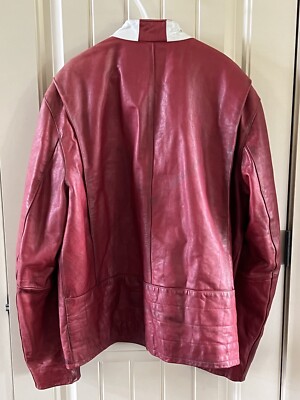Vintage Gap Moto Heavy Leather Motorcycle Biker Racing Jacket Red